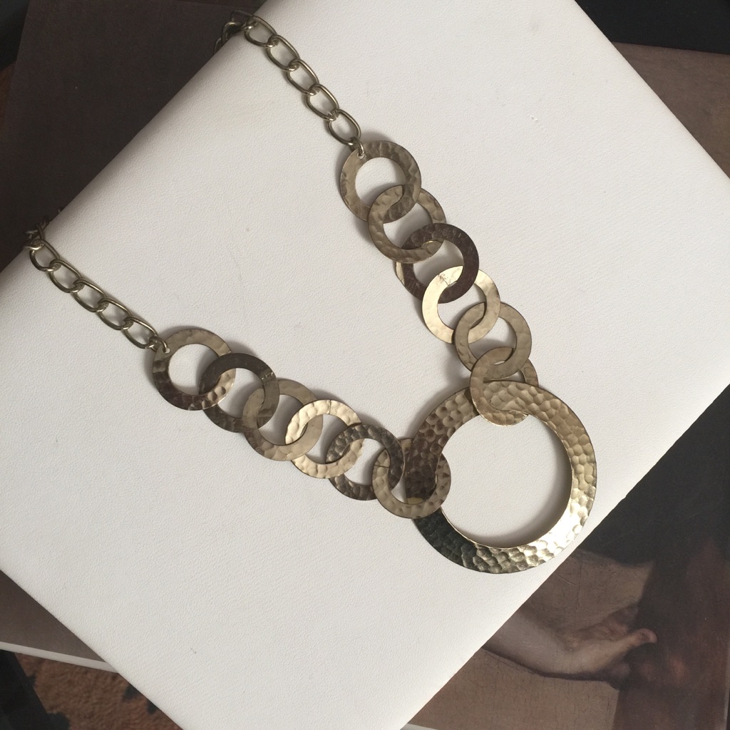 Gold Connecting Discs Chain Necklace